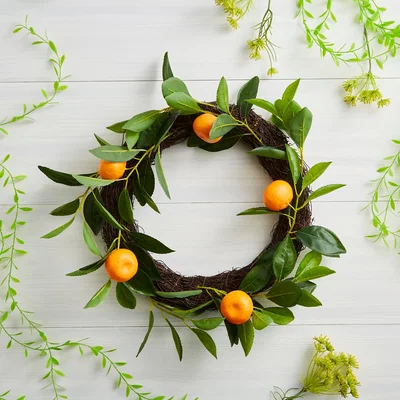 Dunelm Artificial Orange Wreath Orange