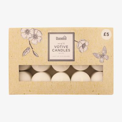 Dunelm Pack of 15 White Votive Candles White