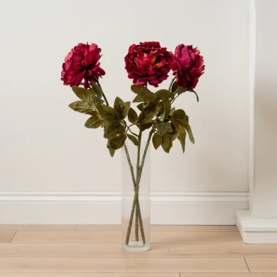 Dunelm Pack of 3 Artificial Peony Stems