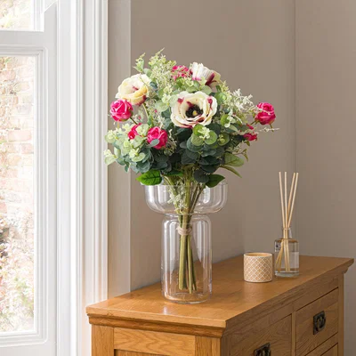 Dunelm Florals Forever Mia Rose Luxury Bouquet Pink 58cm Pink