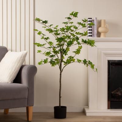 Dunelm Artificial Real Touch Enkianthus Tree in Black Plant Pot Green