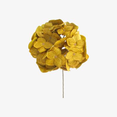 Dunelm Artificial Hydrangea Ochre Single Stem 75cm Ochre