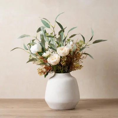 Dunelm Artificial Tulip, Rose & Eucalyptus Bouquet
