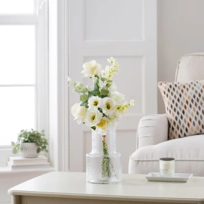 Dunelm Artificial XL Cream Rose & Lisianthus Bouquet