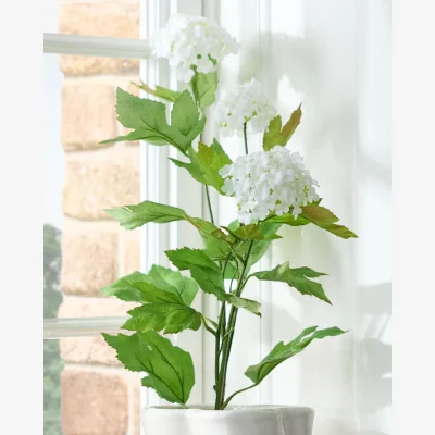 Dibor Faux White Viburnum Floral Spray
