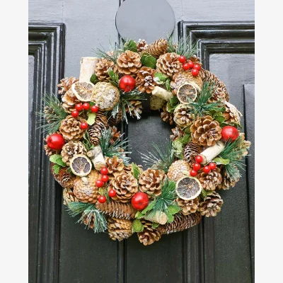 Dibor Festive Fruits Christmas Door Wreath 38cm
