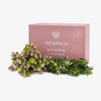 Furniture123 Pink & Green Artificial Flower Box 41 x 29cm - Vistafolia
