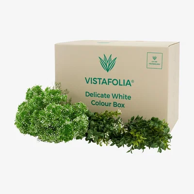 Furniture123 Green & White Artificial Flower Box 41 x 29cm- Vistafolia