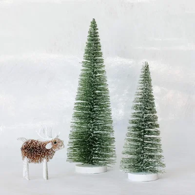 Graham & Green Large Green Glitter Bristle Tree