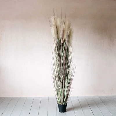 Graham & Green Large Faux Onion Grass and Wheat Spray