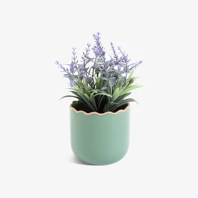 Habitat Habitat Artificial Lavender in Wavy Green Pot