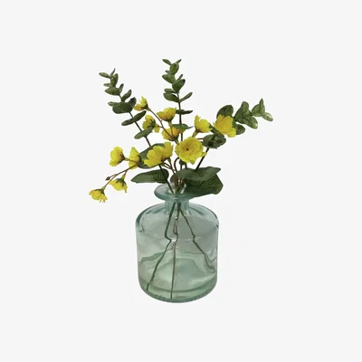 Habitat Habitat Artificial Faux Floral Blossom & Eucalyptus in Glass