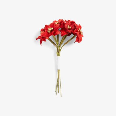 John Lewis Groves Small Poinsettia Pick, Red