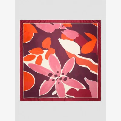 John Lewis Mango Lilita Flowers Satin Scarf, Multi