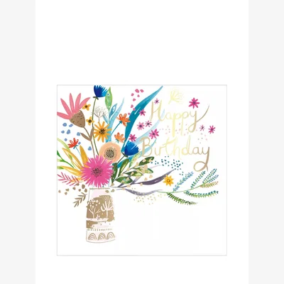 John Lewis Woodmansterne Flowing Flowers Birthday Card