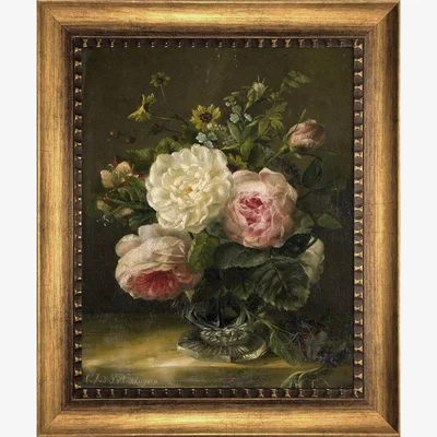 John Lewis Brookpace Lascelles 'Still Life of Flowers in Vase' Framed Canvas Print, 64 x 54cm