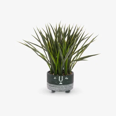 John Lewis Floralsilk Artificial Grass in Ceramic Face Pot