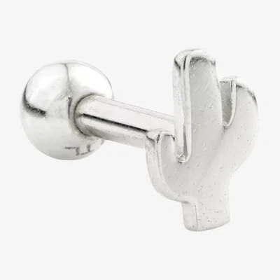 John Lewis Tish Lyon 9ct White Gold Cactus Barbell Stud Earrings