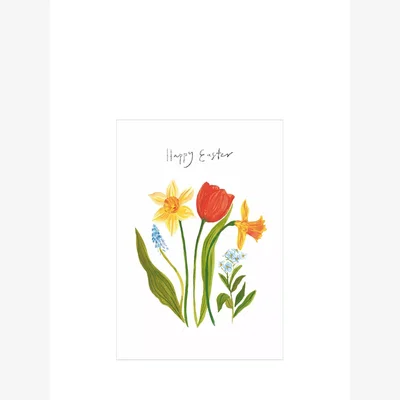 John Lewis Woodmansterne Single Spring Flowers Easter Card