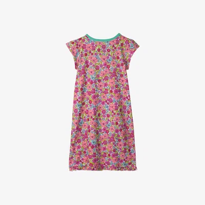John Lewis Hatley Kids' Groovy Flowers Ruffle Hem Nightdress, Flamingo Pink