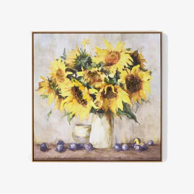 John Lewis John Lewis 'Still Life Sunflower' Framed Canvas Print, 81.9 x 81.9cm, Multi