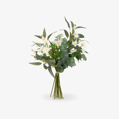 John Lewis Floralsilk Artificial Daisy & Fern Bouquet, Green/White