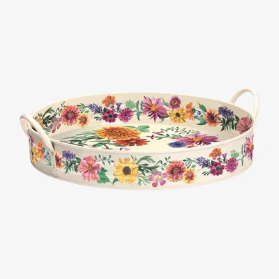 John Lewis Emma Bridgewater Garden Flowers Round Steel Tray, Multi