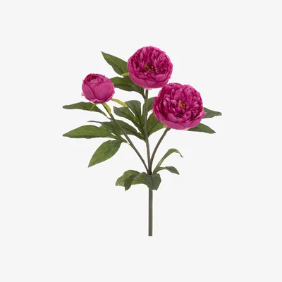 John Lewis Floralsilk Artificial Triple Peony Flower Spray, 76cm, Pink