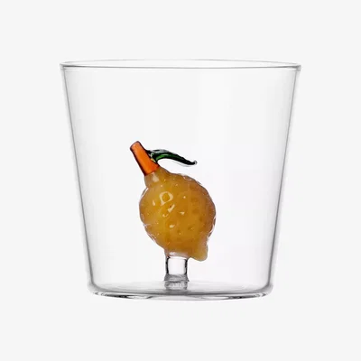 John Lewis Ichendorf Milano Fruits & Flowers Lemon Glass Tumbler, 410ml, Clear/Yellow