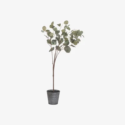 La Redoute 100cm Artificial Eucalyptus Tree in Metalic Pot