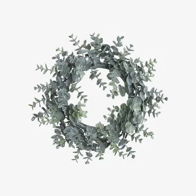 La Redoute 33cm Artificial Frosted Eucalyptus Candle Wreath