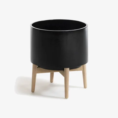 La Redoute Florian Flower Pot with Wooden Feet, H42cm
