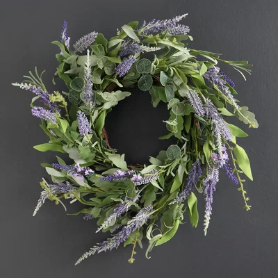 La Redoute 46cm Artificial Lavender Wreath on Rattan Base