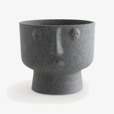 La Redoute Lesego 15cm High Enamelled Ceramic Face Flower Pot
