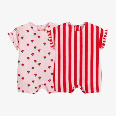 La Redoute Pack of 2 Flowers Print Playsuits