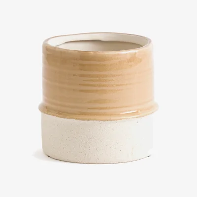 La Redoute Malino 15cm Diameter Enamelled Ceramic Flower Pot