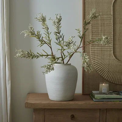 Layered Lounge Faux White Berry Stem