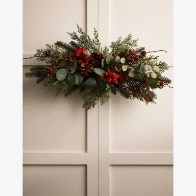 Marks & Spencer M&S Red Berry Half Moon Wreath Green Mix