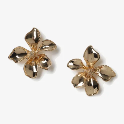 Marks & Spencer M&S Metal Flower Stud Earrings Gold