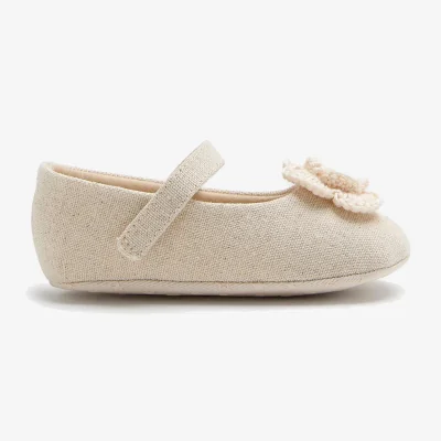 Marks & Spencer M&S Baby Flower Ballet Pram Shoes (0-18 Mths) Neutral