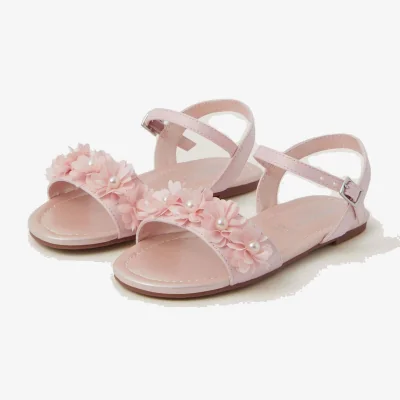 Marks & Spencer Monsoon Kids' Pearl 3D Flower Sandals (7 Small-4 Large) Pink