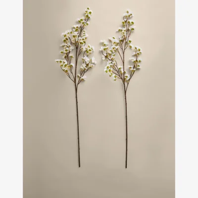 Marks & Spencer M&S Set of 2 Artificial Cherry Blossom Single Stems White Mix