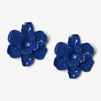 Marks & Spencer M&S Oversized Flower Earrings Blue