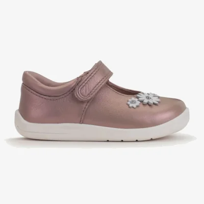 Marks & Spencer Start-Rite Kids' Leather Flower Riptape Shoes (4 Small - 8 Small) Taupe