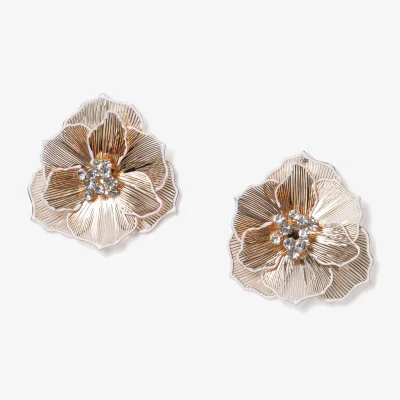 Marks & Spencer M&S Flower Embellished Stud Earrings Gold