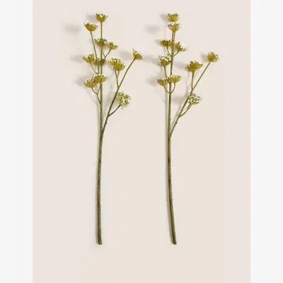 Marks & Spencer Moss & Sweetpea Set of 2 Artificial Willow Blossom Stems - Yellow, Yellow