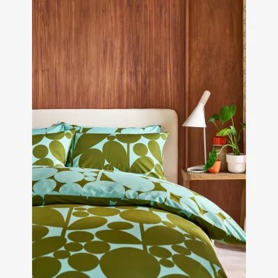 Marks & Spencer Orla Kiely Set of 2 Pure Cotton Bubble Flower Pillowcases Green Mix