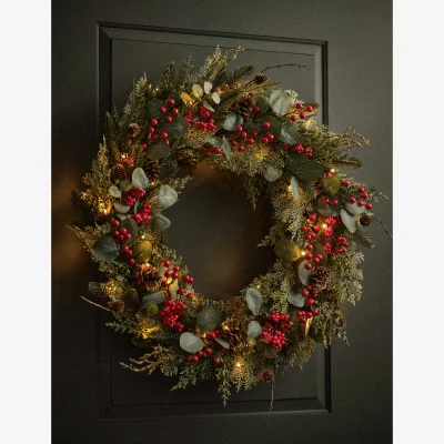 Marks & Spencer M&S Pre-Lit Red Berry Wreath Red Mix