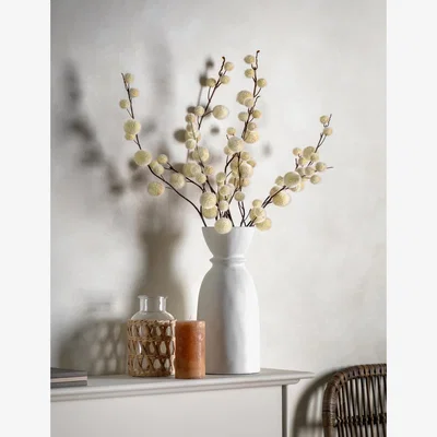 Marks & Spencer Gallery Home Set of 6 Artificial Pom Pom Single Stems - Ivory, Ivory
