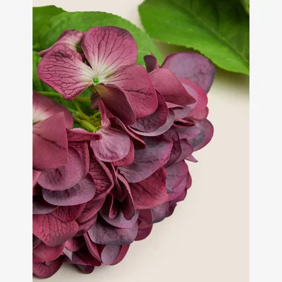 Marks & Spencer Moss & Sweetpea Set of 2 Artificial Hydrangea Single Stems - Purple, Purple